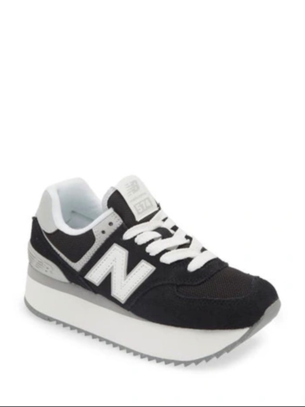 New Balance 574 Stacked- Black Gray Sneakers Women’s Size 6.5